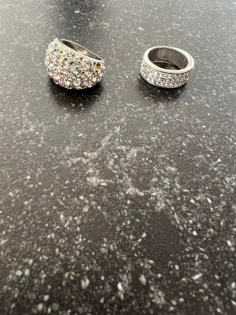 Ringen swarovski zilver, Handtassen en Accessoires, Zo goed als nieuw, 17 tot 18, Zilver, Zilver