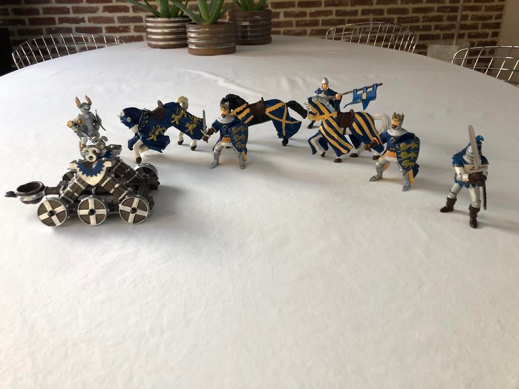 Papo ridders en paarden (blauw), Ophalen of Verzenden, Zo goed als nieuw, Paard