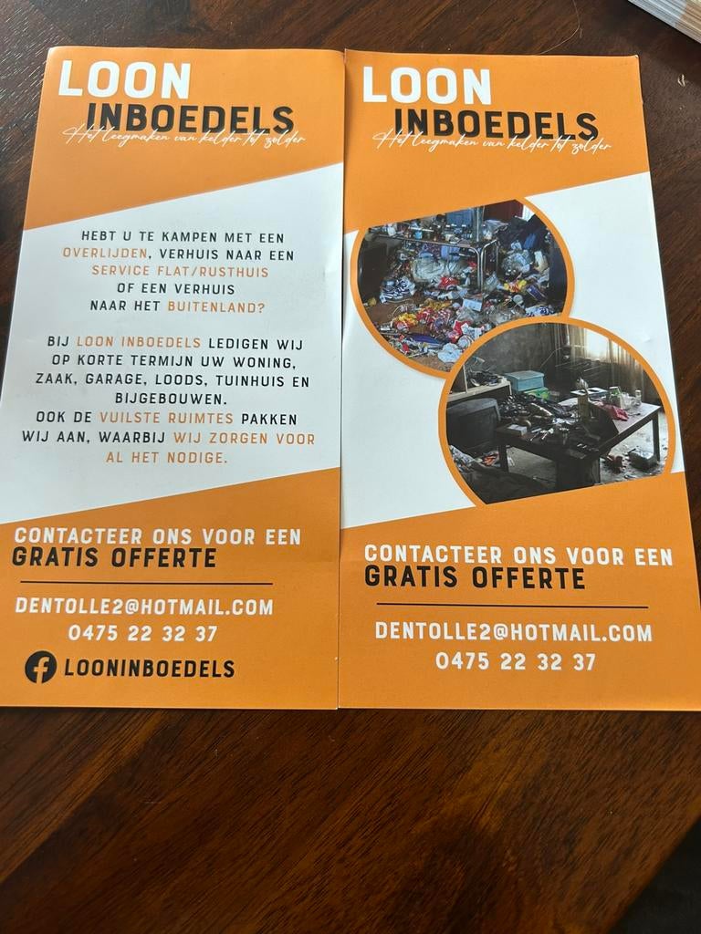 Inboedrls opruimingen, Ophalen