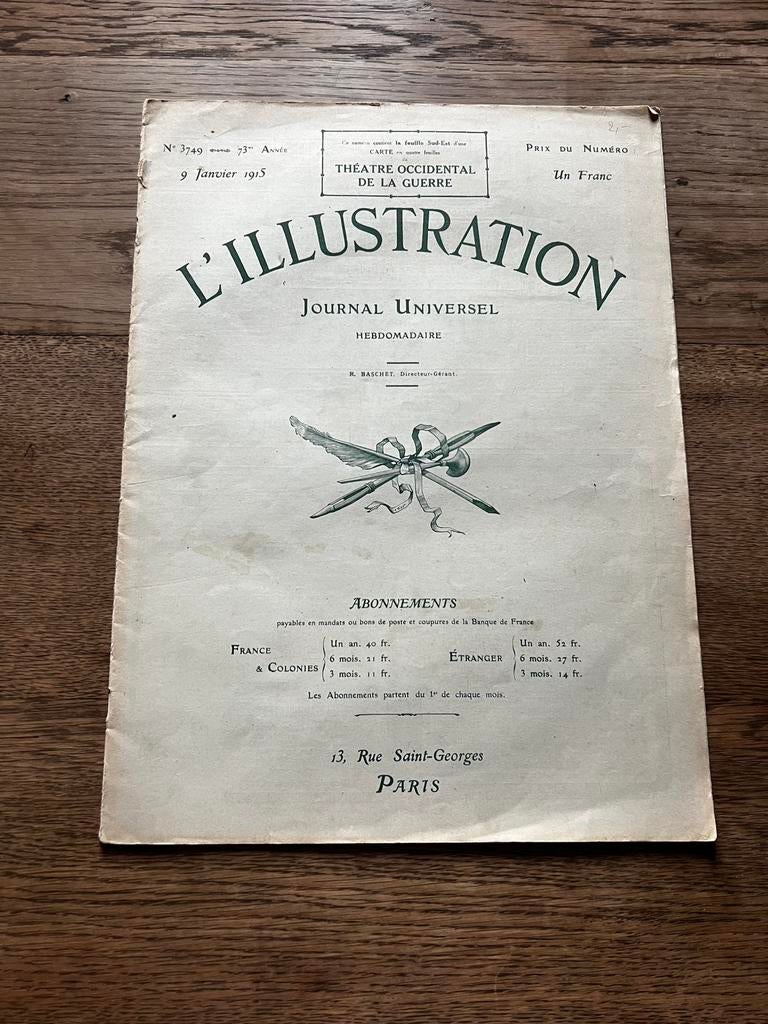 Tijdschrift l’Illustration Paris 1e wereldoorlog WO 1, Verzamelen, Militaria | Algemeen, Ophalen of Verzenden, Overige soorten