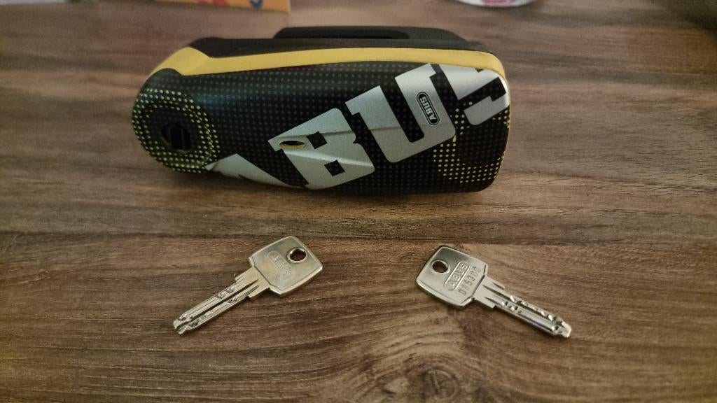 Schijfrem slot alarm abus, Motoren, Ophalen of Verzenden, Gebruikt