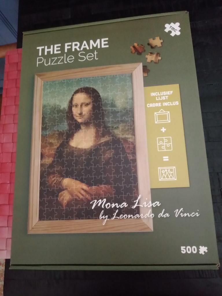 Puzzel van Mona Lisa met kader, 500 stuks, Ophalen, 500 t/m 1500 stukjes, Zo goed als nieuw, Legpuzzel