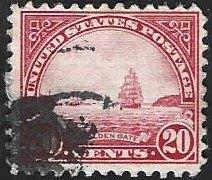 1 Postzegel USA 1923 nationale taferelen Golden Gate, Enlèvement ou Envoi, Affranchi, Amérique du Nord