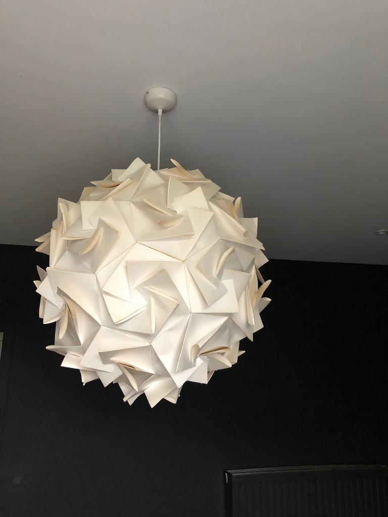 Lustre « origami » en papier lourd 50 cm de diamètre, Utilisé, Autres matériaux