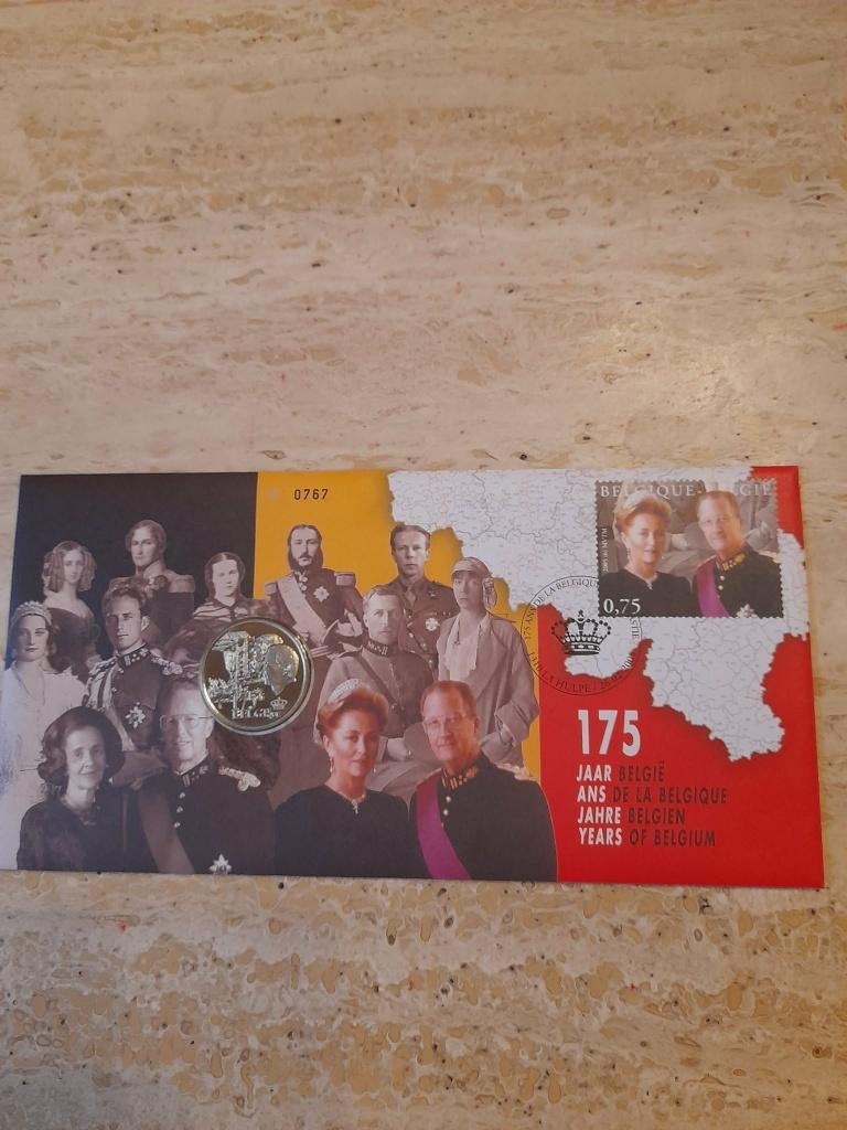 Numisletter '175 jaar België' N 0767, Oblitéré, Enlèvement ou Envoi, Affranchi, Avec enveloppe
