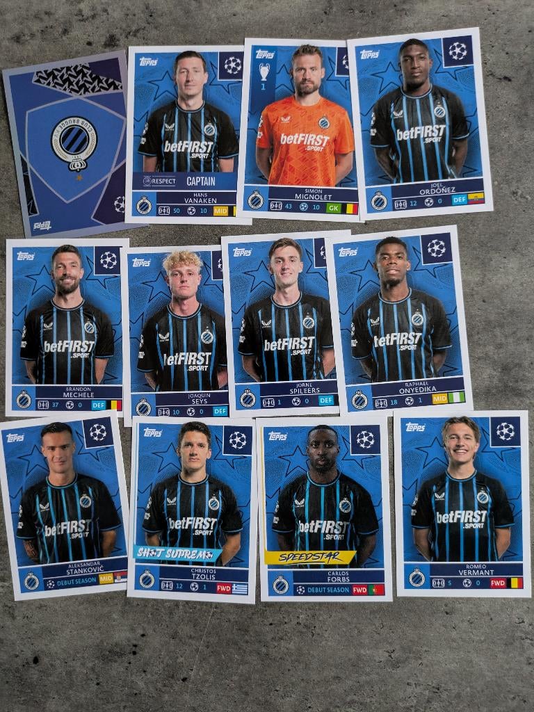 VOETBAL CLUB BRUGGE CHAMPIONS LEAGUE 2025/2026 SET TOPPS, Verzenden, Nieuw
