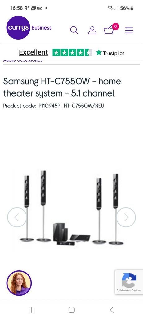 Home THEATER Samsung, Enlèvement, Utilisé, Système 5.1, Lecteur Blu-ray
