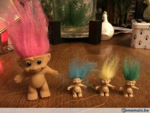 4 figurines magic troll vintage, Collections, Jouets miniatures, Comme neuf