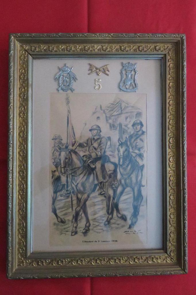 Cadre-souvenir 5ième Lanciers, Collections, Enlèvement ou Envoi, Armée de terre, Autres types