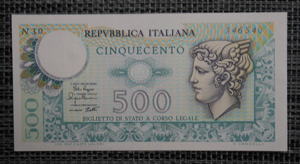 Billet 500 Lire Italie 1979 UNC Mercurio, Enlèvement ou Envoi, Série