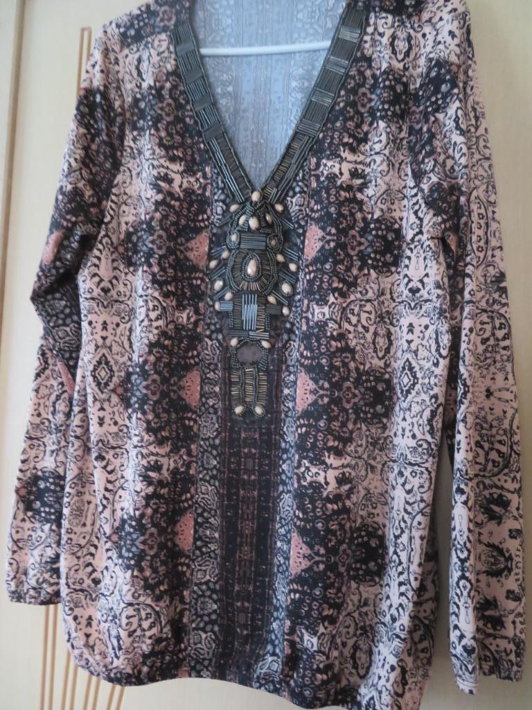 Damesblouse, K-design, Zwart, Maat 46/48 (XL) of groter, Ophalen of Verzenden