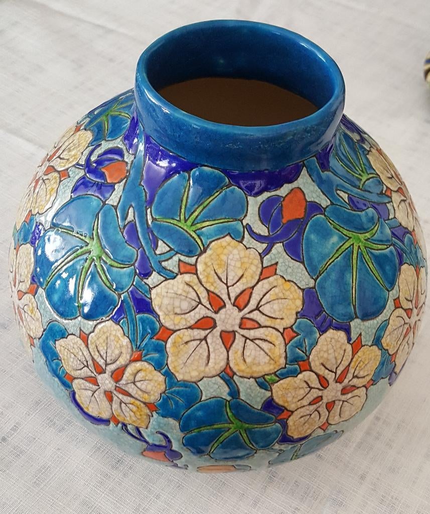 boch vaas blauw bolvormig, Ophalen