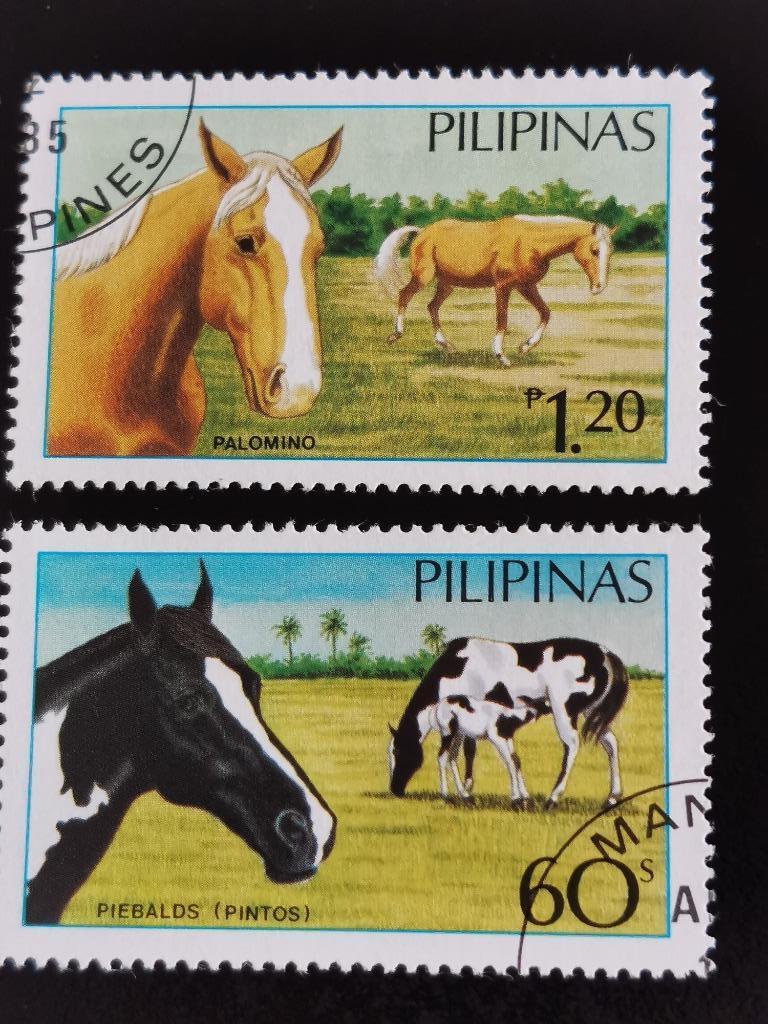 Filippijnen 1985 - paarden - Pinto en Palomino, Ophalen of Verzenden, Gestempeld, Zuidoost-Azië