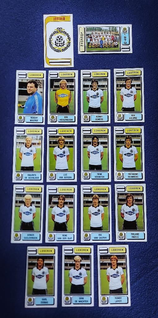 17 versch. Panini stickers voetbal ' FB 1983 - Lokeren ', Ophalen of Verzenden, Nieuw, Meerdere stickers