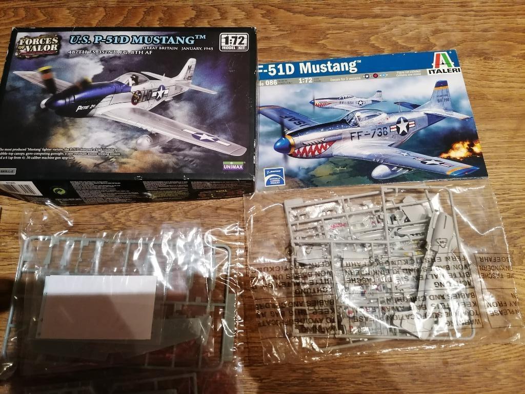 (2 maquettes) U.S. P-51D Mustang + F-51 Mustang, Comme neuf, 1:72 à 1:144, Avion, Italeri