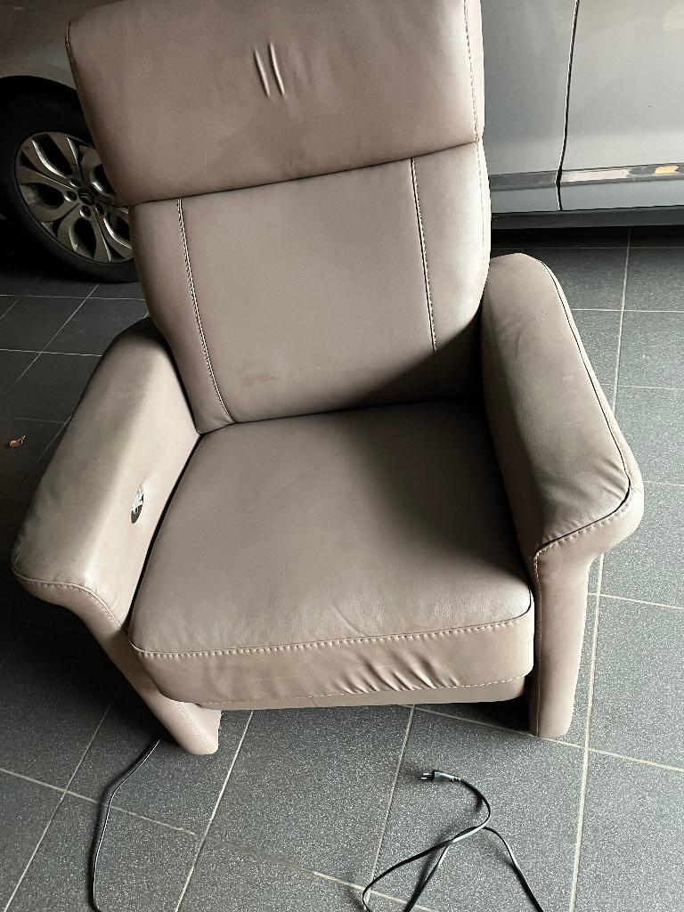 Relax zetel elektrisch bediend, Ophalen, Gebruikt, Eenpersoons, Leer
