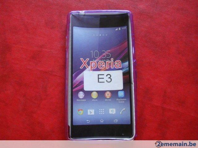 Etui en gel silicone. Pour "SONY XPERIA E3 ". Mauve., Telecommunicatie, Ophalen of Verzenden, Nieuw, Hoesje of Tasje