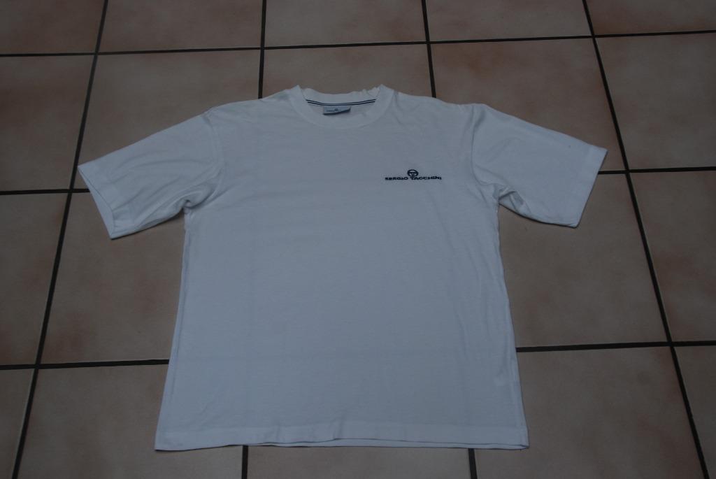 T-shirt de sport "Sergio Tacchini" blanc Taille S Très Bon, Enlèvement ou Envoi, Sergio tacchini, Comme neuf, Blanc