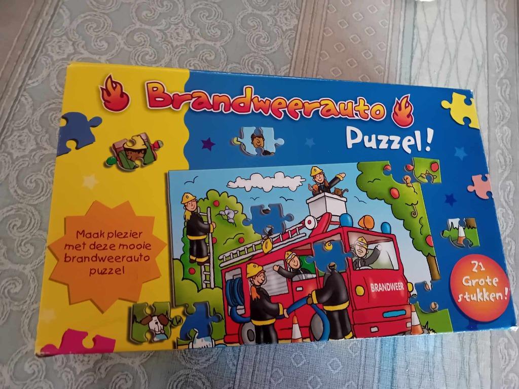 Brandweerauto puzzel - 21 grote stukken, Ophalen, Zo goed als nieuw