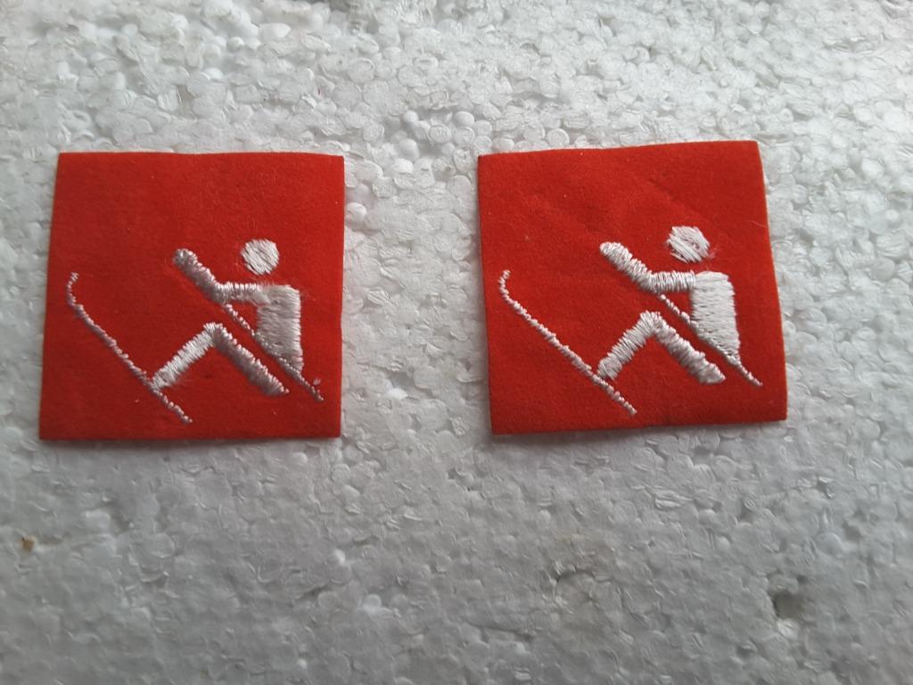 applique feutre rouge à coudre ou à repasser motif bl skieur, Enlèvement ou Envoi, Neuf, Application