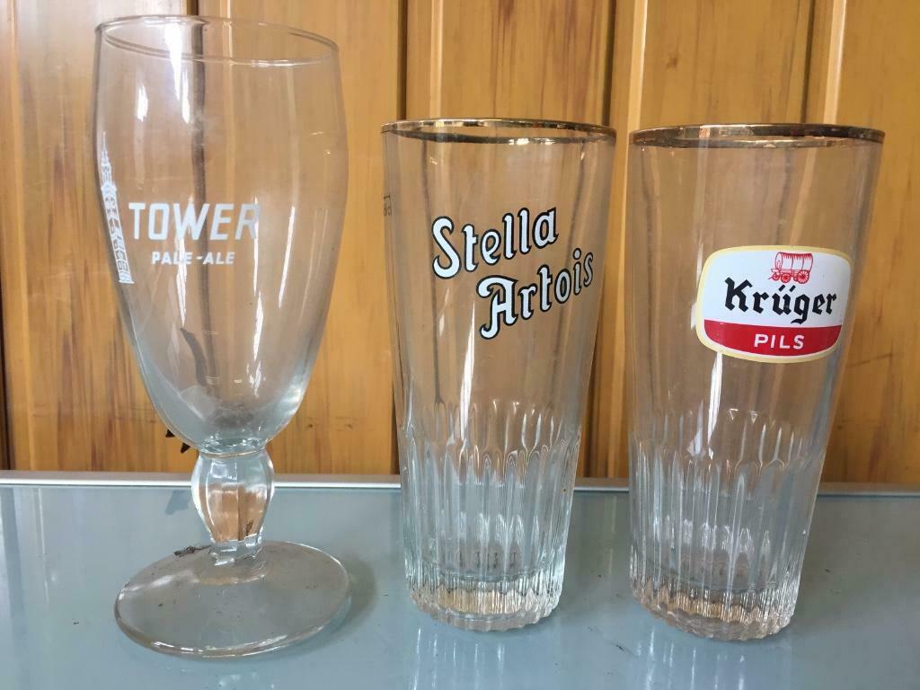 Lot 6 bierglazen zie beschrijving, Verzamelen, Ophalen of Verzenden, Zo goed als nieuw, Bierglas