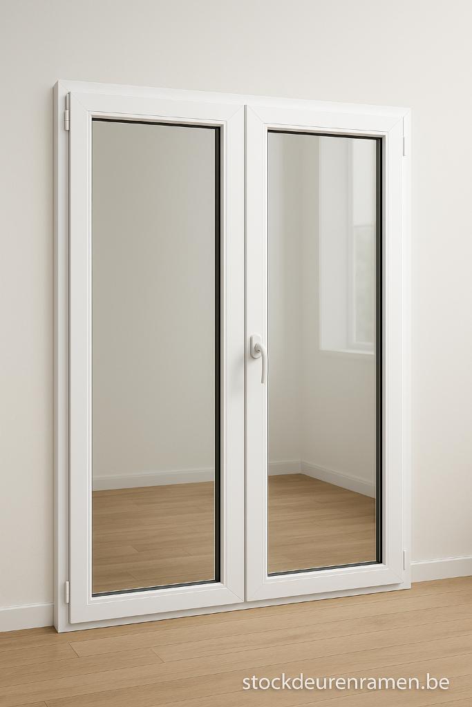 Opruiming:dubbele deuren & schuiframen zwart-crème-wit-grijs, Doe-het-zelf en Bouw, Ophalen, 120 cm of meer, Nieuw, Buitendeur