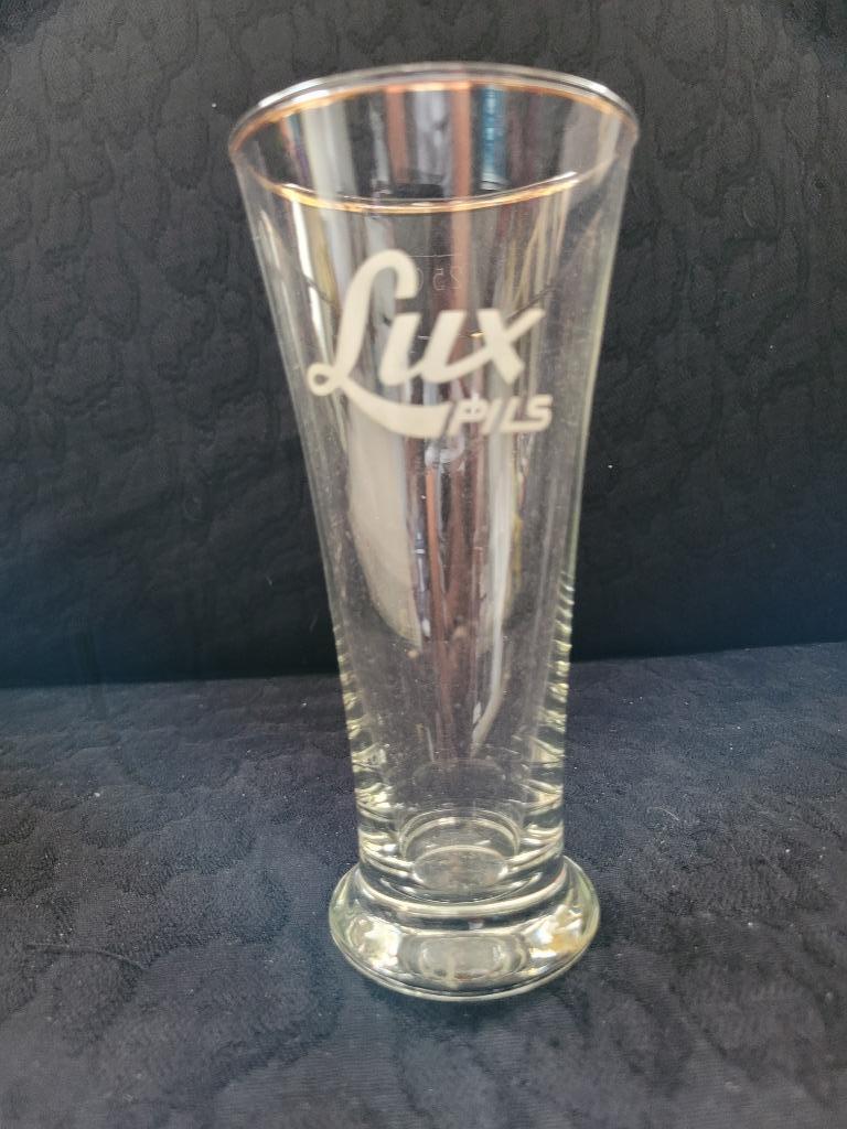 ancien verre à bière LUX pils 25cl, Enlèvement ou Envoi, Utilisé, Verre ou Verres, Autres marques
