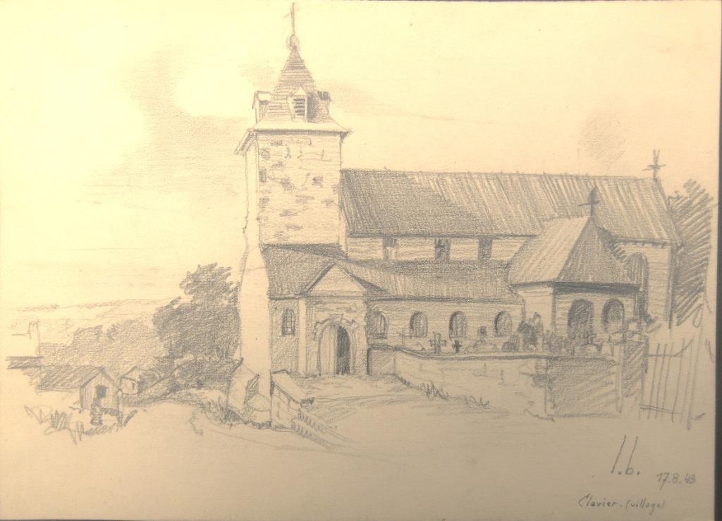 Tekening L. Boschmans - Clavier Wallonië, Ophalen of Verzenden