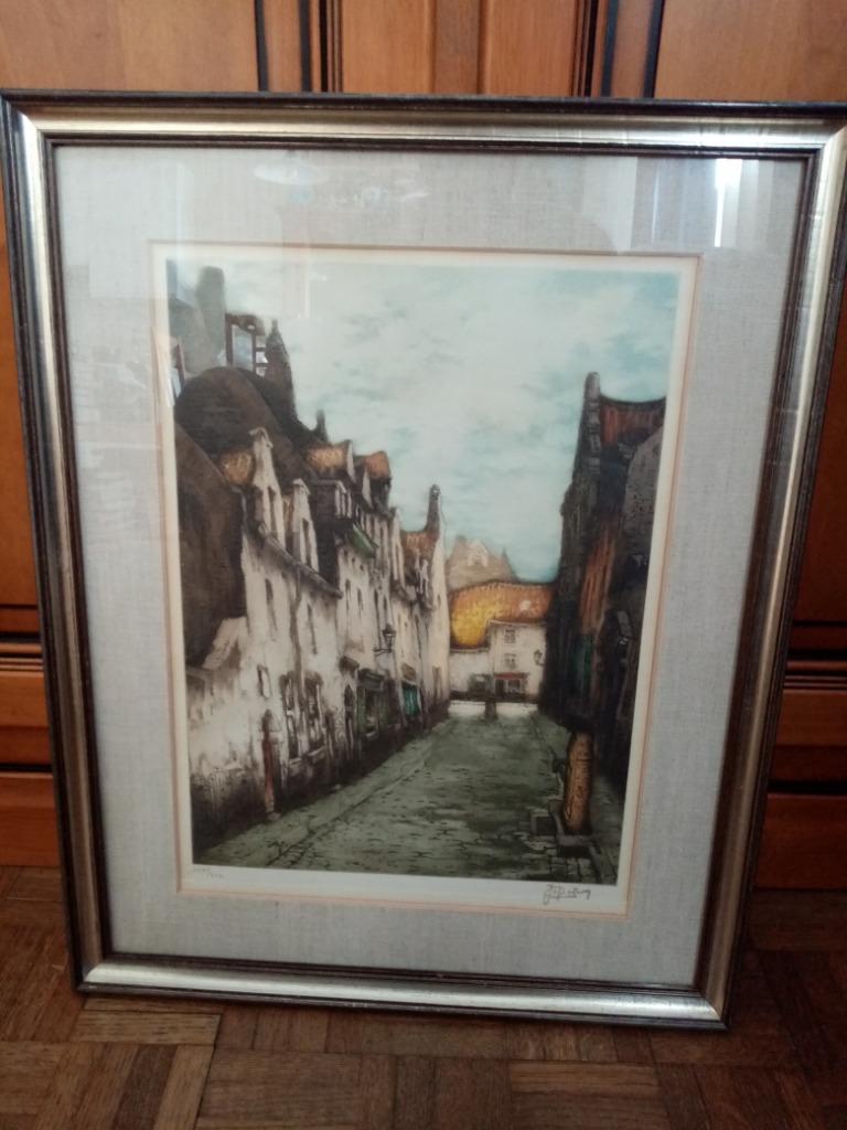 Lithographie par le peintre Belge Jef Codron 1960s  54/43cm, Enlèvement