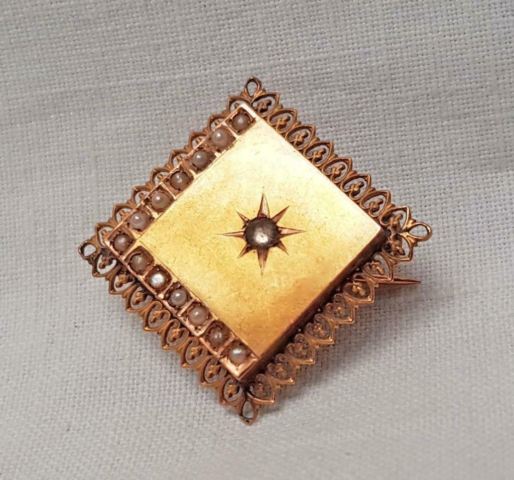 Broche antiek 18kt Vlaams., Ophalen of Verzenden, Goud, Broche