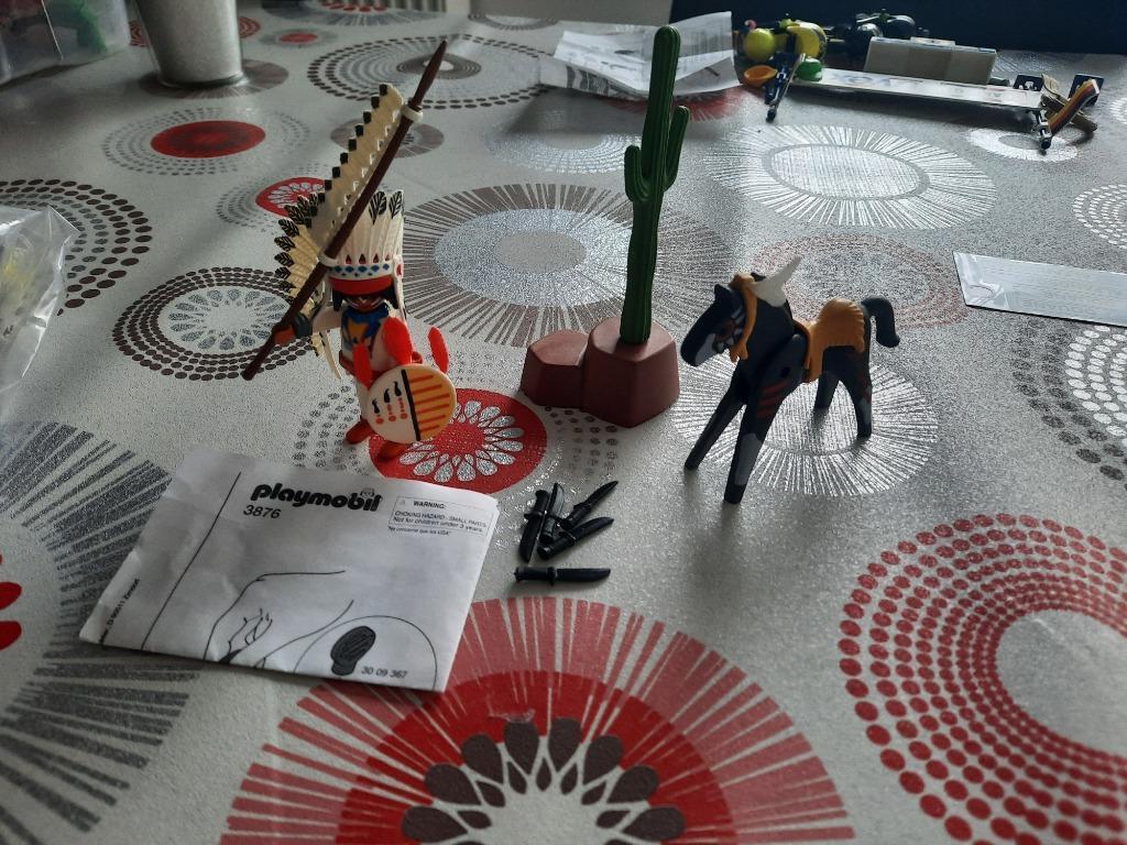 Playmobil indianen opperhoofd met paard 3876, Kinderen en Baby's, Ophalen of Verzenden, Zo goed als nieuw, Complete set
