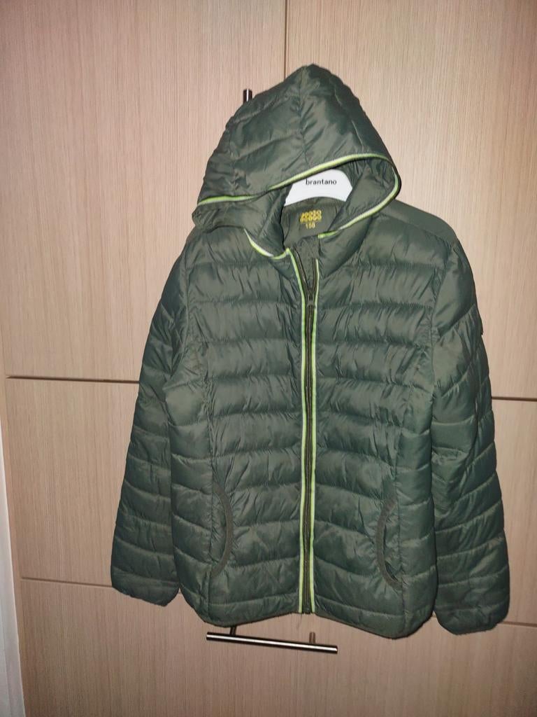 groene jas met kap - Fish and Chips - maat 158, Enlèvement, Comme neuf, Fille, Manteau