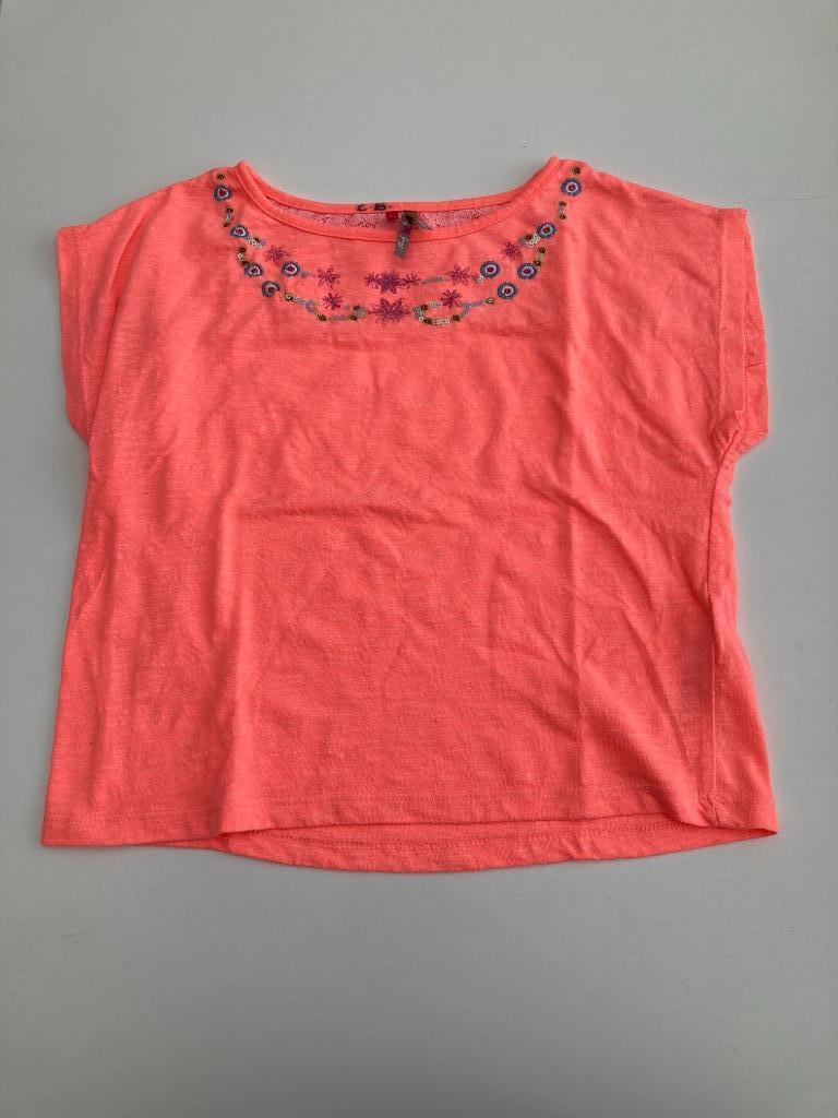 Oranje t-shirt - Orchestra - maat 140, Kinderen en Baby's, Kinderkleding | Maat 140, Gebruikt, Meisje, Ophalen of Verzenden, Shirt of Longsleeve