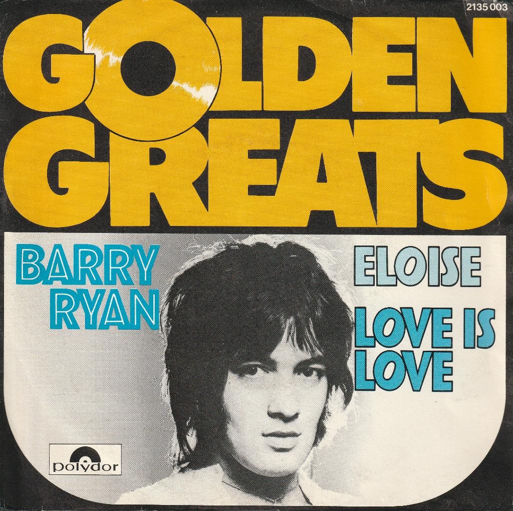 Barry Ryan - Eloise / Love is love, Single, Utilisé, Pop, 7 pouces