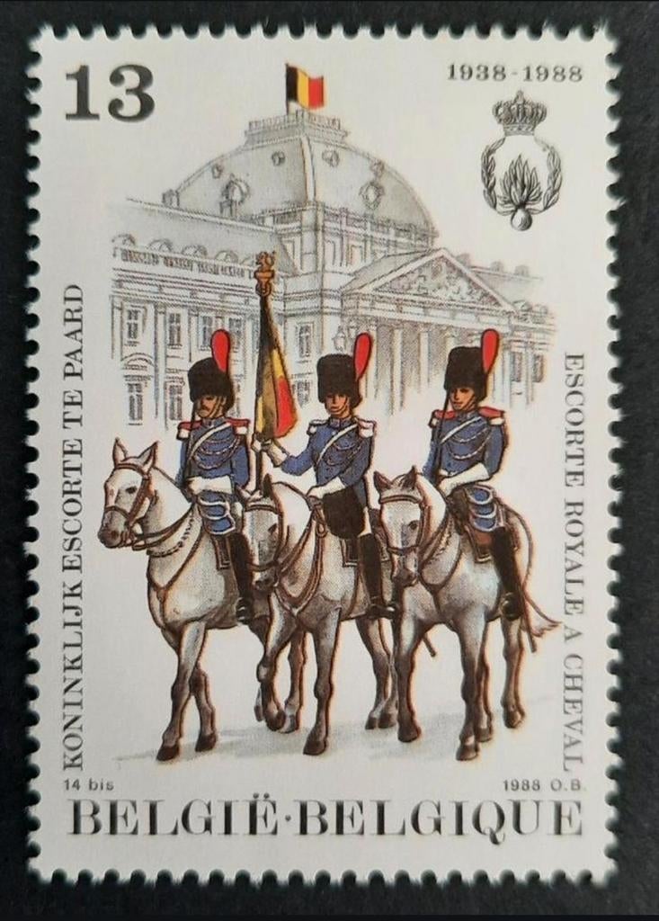 België: OBP 2308 ** Escorte te paard 1988., Frankeerzegel, Ophalen of Verzenden, Zonder stempel, Postfris