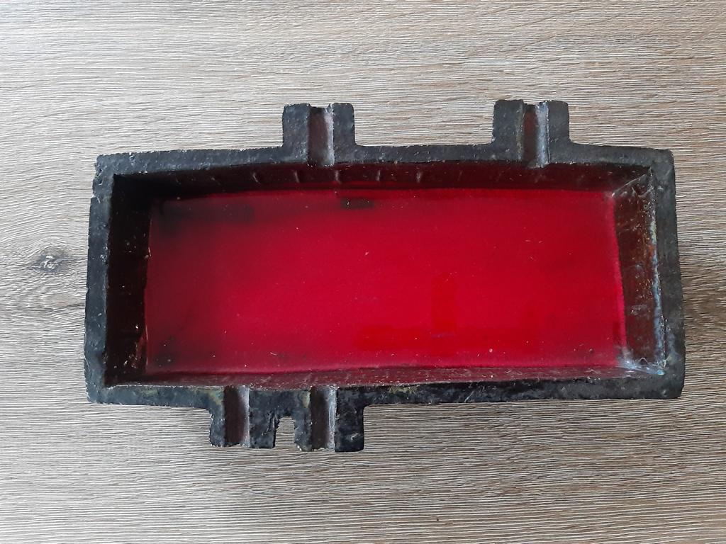 Cendrier en céramique vintage avec glaçure rouge, Enlèvement ou Envoi
