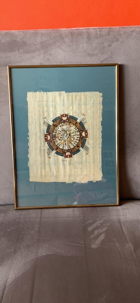 Papyrus encadré (zodiaque) 30c40cm, Enlèvement, Comme neuf