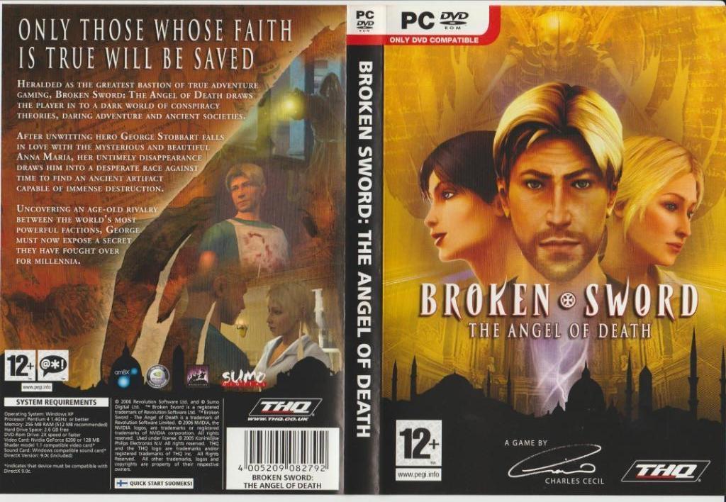 DVD-ROM Broken Sword : L'ange de la mort pour PC, Envoi, Utilisé