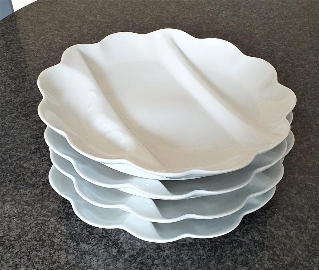 4 assiettes compartimentées pour asperges, barbecue -Limoges, Enlèvement, Comme neuf, Assiettes(s)
