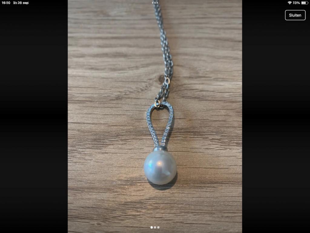 ketting met parel, Ophalen of Verzenden, Zo goed als nieuw