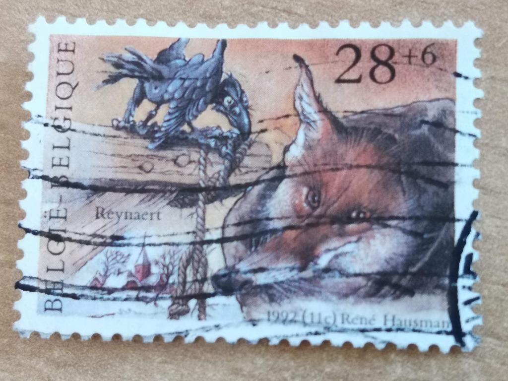Belgique 1992 - légendes - Reynaert - renard, Enlèvement ou Envoi, Affranchi