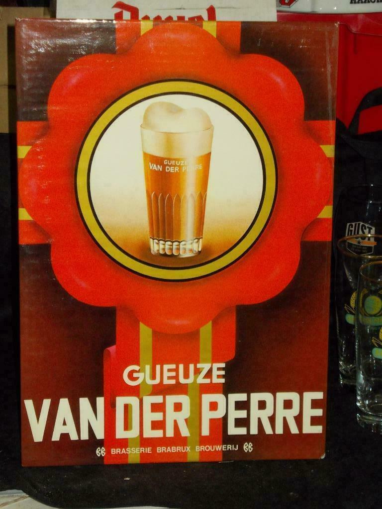 Beersign.Reclame in Karton.Gueuze.Van Der Perre.Brabrux, Collections, Marques & Objets publicitaires, Enlèvement ou Envoi, Utilisé