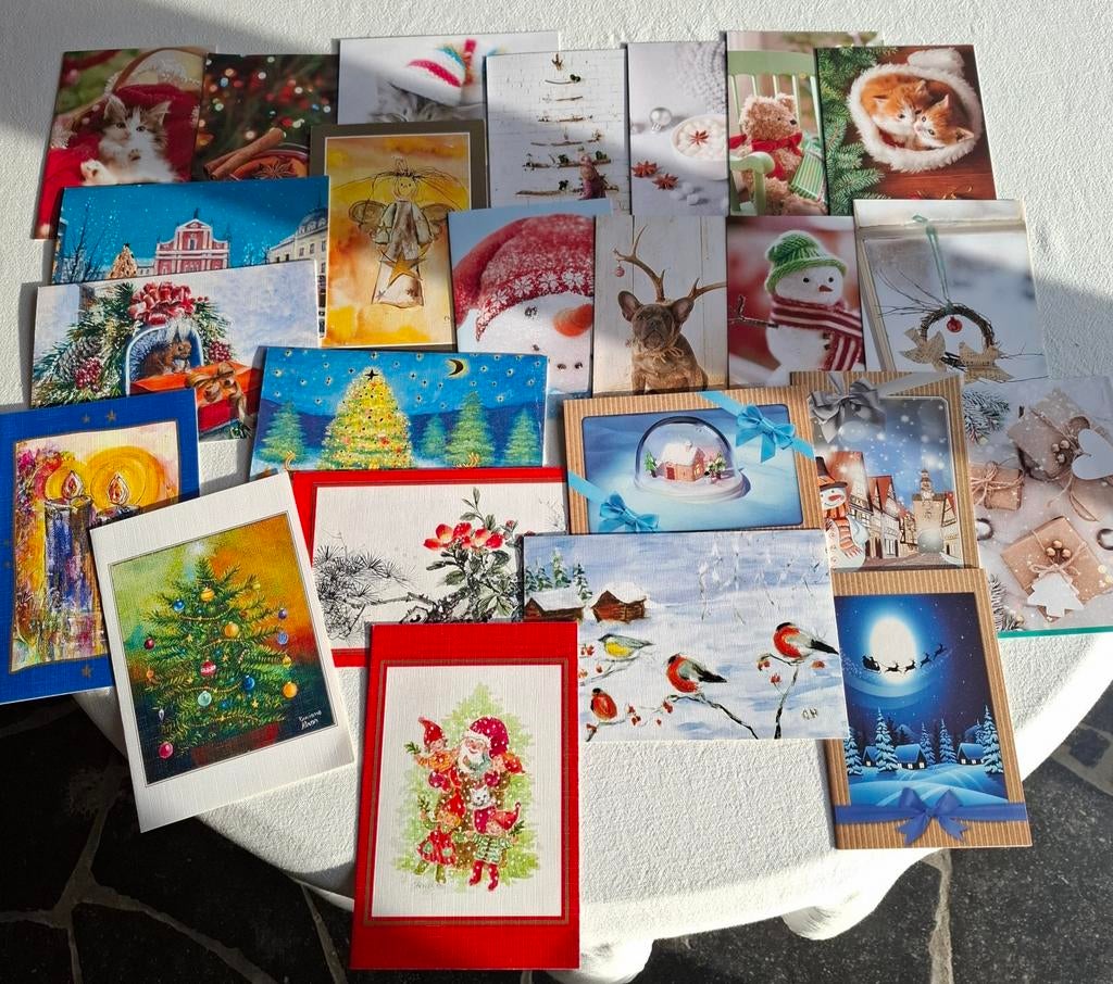 Lot de 24 cartes doubles de Noël, Enlèvement ou Envoi, Comme neuf