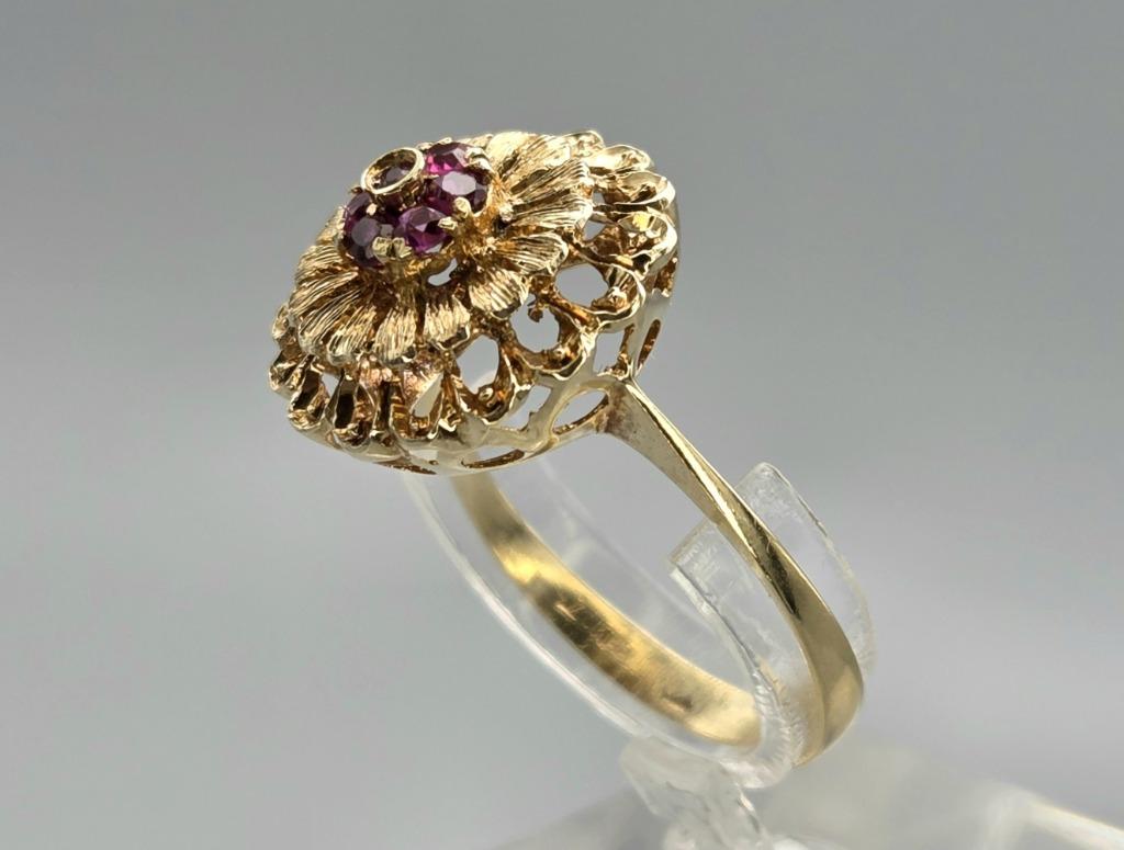Bague ancienne en or avec rubis. 2025/629., Bijoux, Sacs & Beauté, Bagues, Rouge, 18 à 19, Comme neuf, Or
