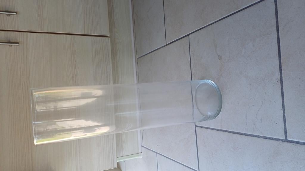 Vase en verre,  hauteur 46 cm ., Enlèvement ou Envoi, Comme neuf, Verre