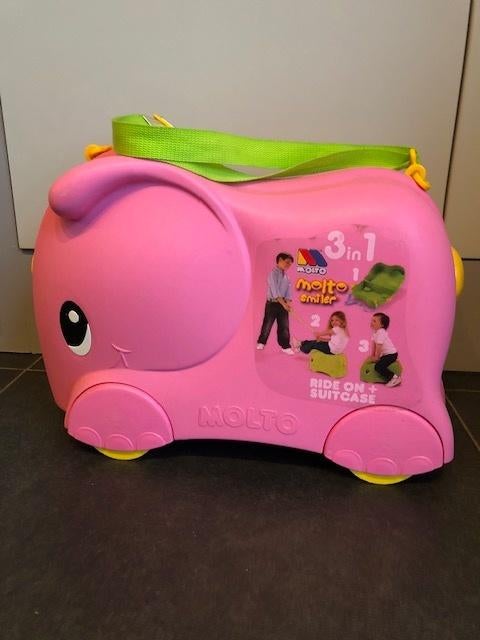 Trolley/reiskoffer met wielen voor kinderen (roos), Rose, Moins de 35 cm, Enlèvement, Utilisé