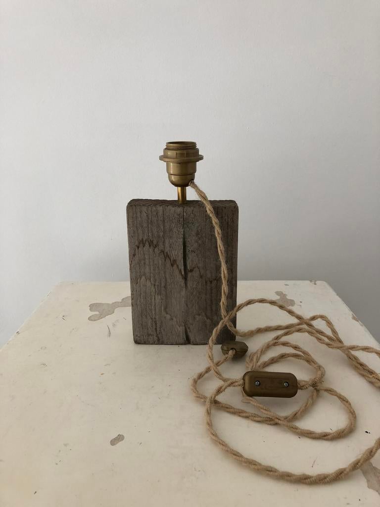 LAMP LAMPENVOET HOUT WRAKHOUT 2 STUKS, Ophalen of Verzenden, Zo goed als nieuw, Hout