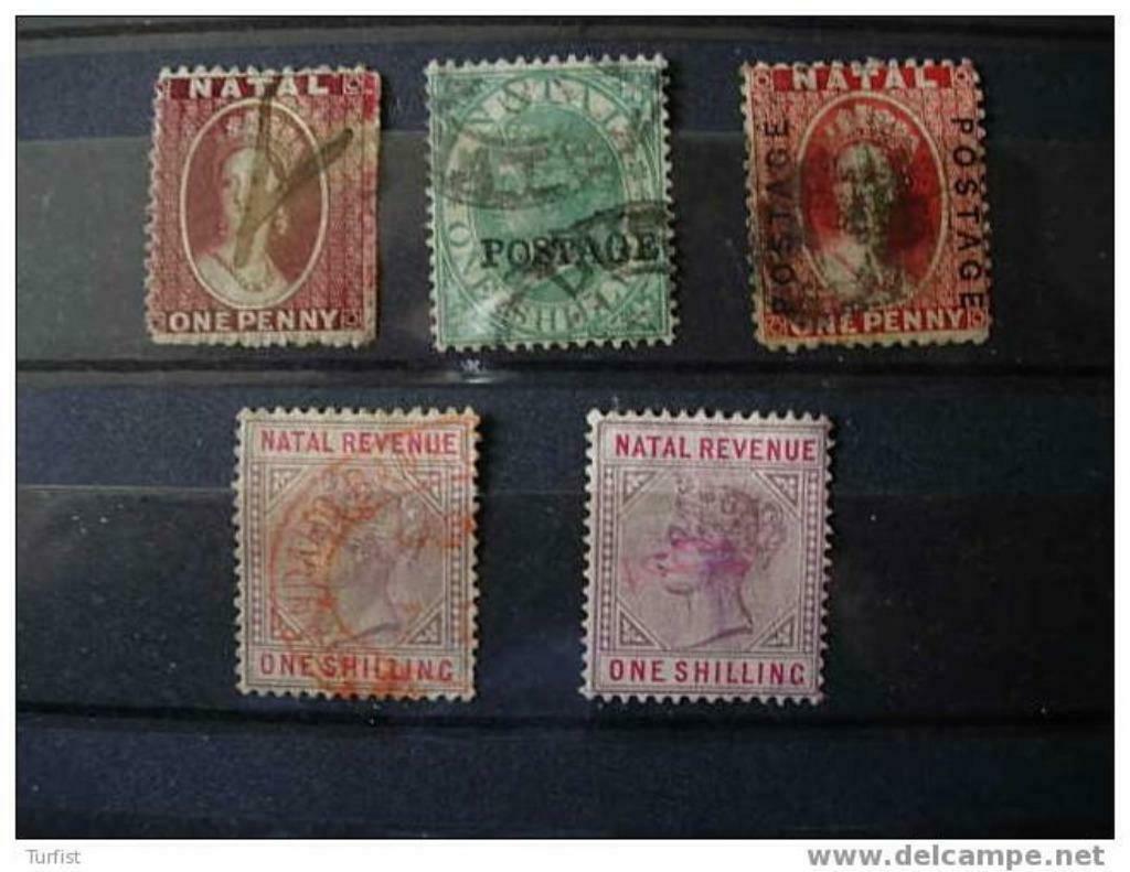 NATAL NRs 8-18-23 + One Shilling Fiscaux Postaux (X2)cote468, Ophalen of Verzenden, Zuid-Afrika, Gestempeld