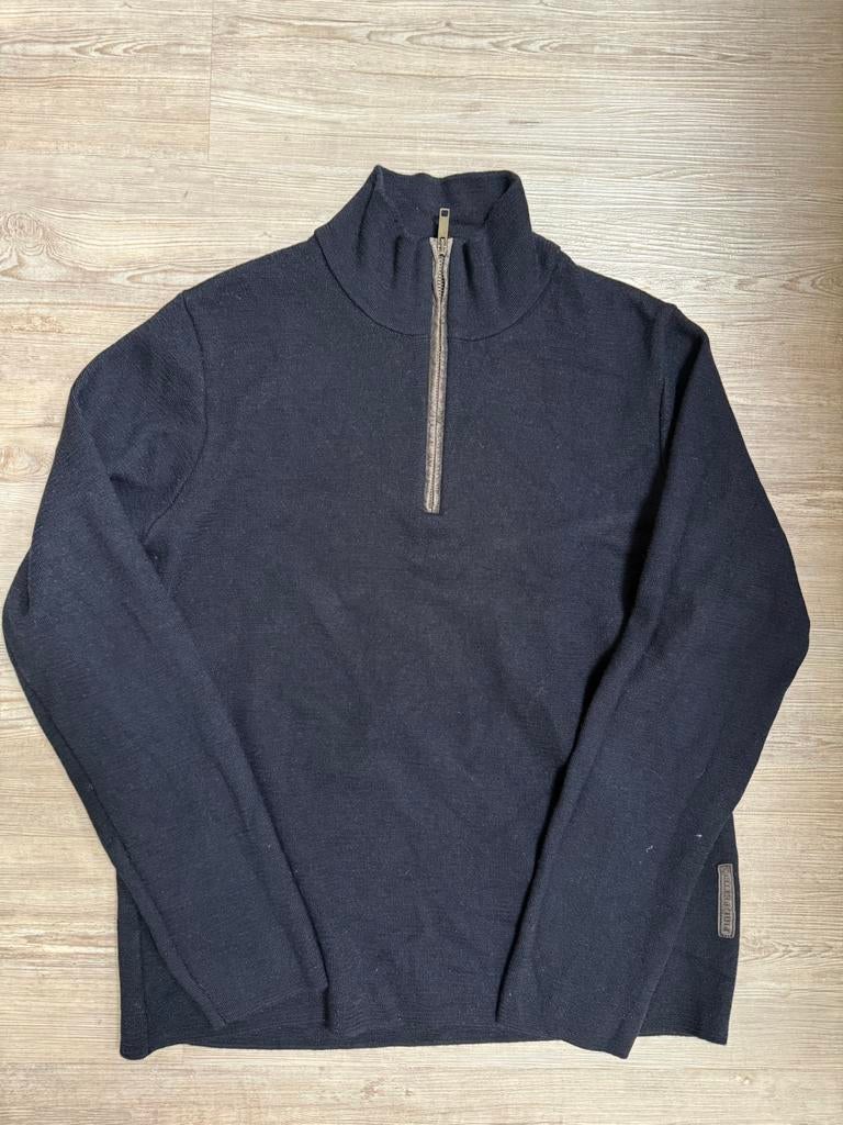 Donkerblauwe wollen trui Phil Petter, Ophalen of Verzenden, Zo goed als nieuw, Maat 52/54 (L), Blauw