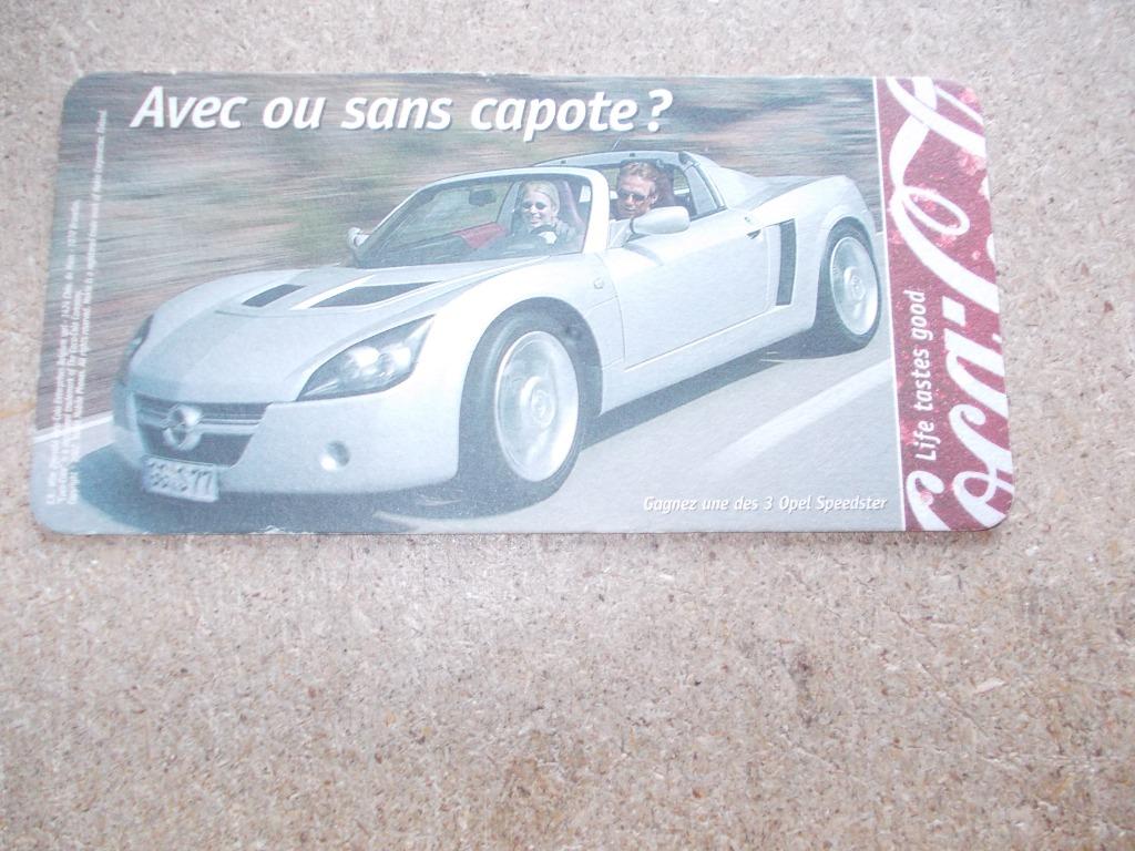 ONDER BOCK COCA COLA OPEL SPEEDSTER 2001, Verzamelen, Merken en Reclamevoorwerpen, Ophalen of Verzenden, Zo goed als nieuw, Overige typen